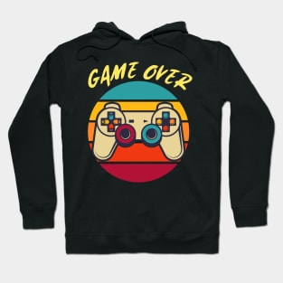 Game Over Vintage Retro Video Game Gaming Sunset Hoodie